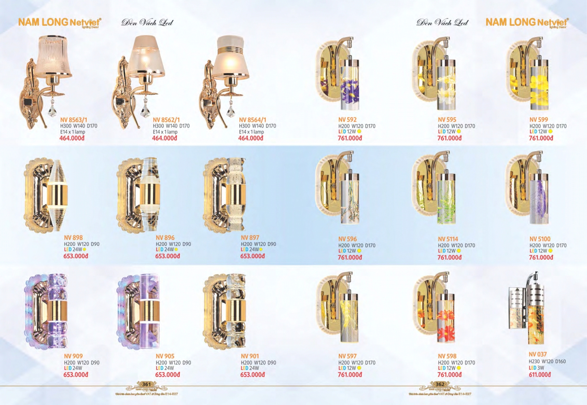 Bảng giá đèn trang trí Nam Long